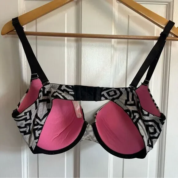 PINK Victoria's Secret Black and Gray Bra - Picture 4 of 6